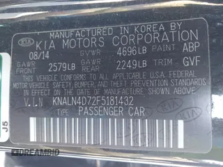 2015 Kia Cadenza Premium with VIN KNALN4D72F5181432, listed as a IAAI auction lot 41747354 with 97,398 mi miles and . Bid and sale history available at DreamBid. Image 9.