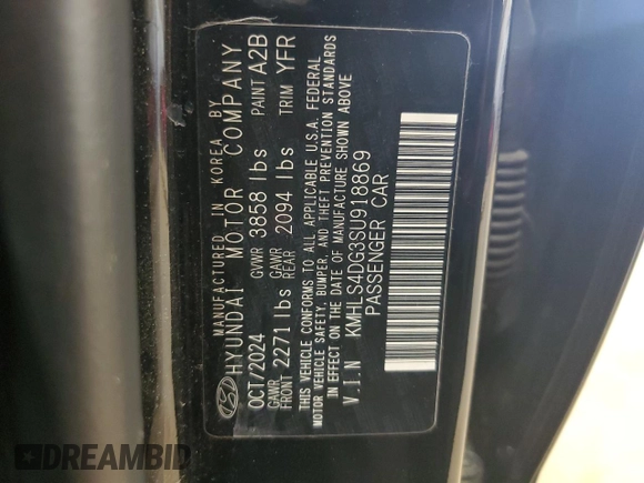 2025 Hyundai Elantra SEL Convenience z VIN KMHLS4DG3SU918869, wystawiony jako Copart lot #60993855 z przebiegiem 12 254 mil mil oraz Szkoda całkowita • Salvage title. Historia ofert i sprzedaży dostępna na DreamBid. Obrazek 12.