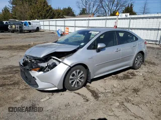 2020 Toyota Corolla Hybrid LE with VIN JTDEBRBE4LJ007061, listed as a Copart auction lot 46159535 with 43,698 mi miles and Salvage Title. Bid and sale history available at carsss.com. Image 1.