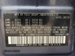 2013 Subaru Legacy Premium z VIN 4S3BMBC68D3038444, wystawiony jako Copart lot #54745195 z przebiegiem 189 357 mil mil oraz Czysty tytuł • Clean title. Historia ofert i sprzedaży dostępna na DreamBid. Obrazek 12.