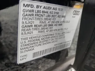 2022 Audi SQ7 Premium Plus z VIN WA1AWBF71ND004376, wystawiony jako Copart lot #37227643 z przebiegiem 16 907 mil mil oraz . Historia ofert i sprzedaży dostępna na DreamBid. Obrazek 10.
