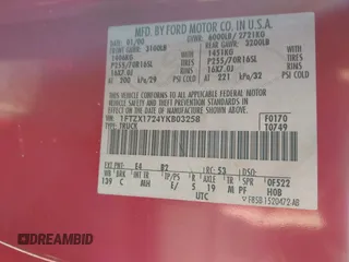 2000 Ford F-150 XL with VIN 1FTZX1724YKB03258, listed as a IAAI auction lot 41356935 with 208,570 mi miles. Bid and sale history available at carsss.com. Image 9.