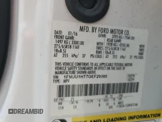 2016 Ford Expedition XLT with VIN 1FMJU1HT7GEF29385, listed as a Copart auction lot 60453125 with 249,780 mi miles and Salvage title. Bid and sale history available at DreamBid. Image 13.