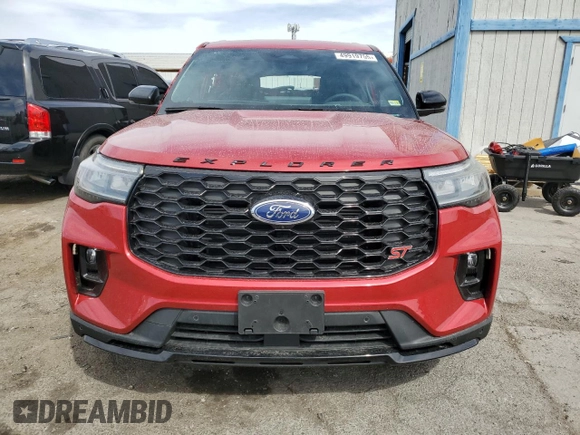 2025 Ford Explorer ST with VIN 1FMWK8GC6SGA71809, listed as a Copart auction lot 49919755 with 0 mi miles and Salvage Title. Bid and sale history available at carsss.com. Image 5.