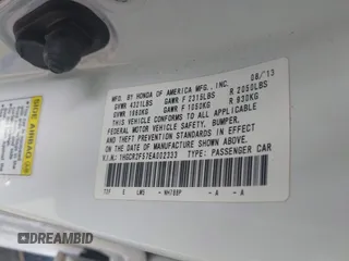 2014 Honda Accord Sport with VIN 1HGCR2F57EA002333, listed as a IAAI auction lot 42184697 with 168,704 mi miles and . Bid and sale history available at DreamBid. Image 9.
