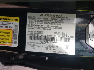 2018 Ford Fusion SE with VIN 3FA6P0HDXJR157605, listed as a IAAI auction lot 40979897 with 128,322 mi miles. Bid and sale history available at carsss.com. Image 9.
