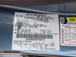 2012 Ford Fusion SE with VIN 3FAHP0HAXCR190170, listed as a IAAI auction lot 42641299 with 180,760 mi miles and . Bid and sale history available at DreamBid. Image 9.