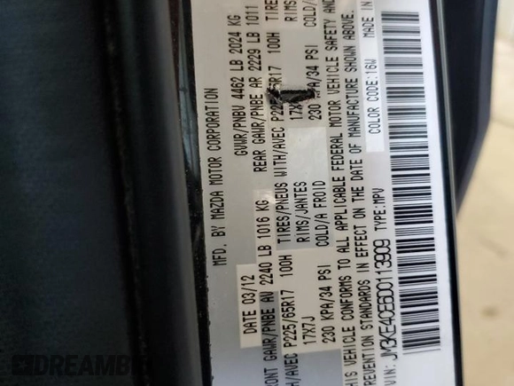 2013 Mazda CX-5 Touring with VIN JM3KE4CE6D0113909, listed as a Copart auction lot 53973355 with 117,335 mi miles and Salvage Title. Bid and sale history available at DreamBid. Image 13.