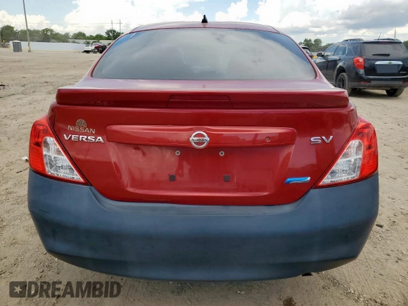 2013 Nissan Versa SV with VIN 3N1CN7AP4DL821696, listed as a Copart auction lot 62161375 with 165,579 mi miles and Salvage title. Bid and sale history available at DreamBid. Image 6.