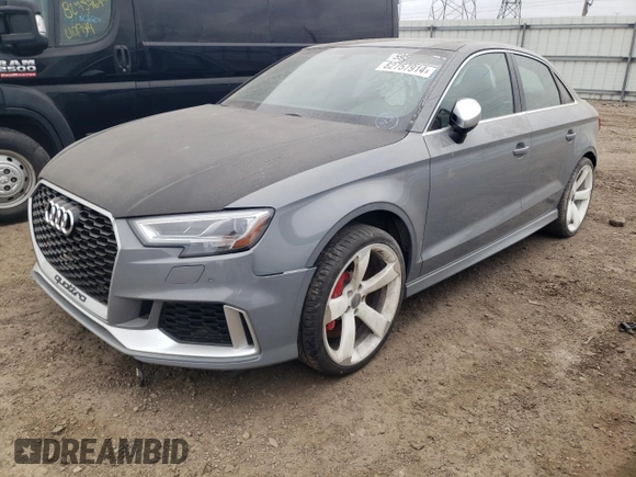 2019 Audi RS 3 z VIN WUABWGFFXKA903963, wystawiony jako Copart lot #82757914 z przebiegiem Nie podano mil oraz Czysty tytuł • Clean title. Historia ofert i sprzedaży dostępna na DreamBid. Obrazek 1.