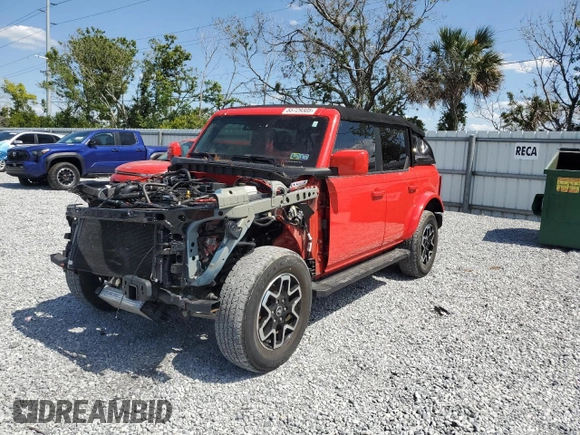 2022 Ford Bronco with VIN 1FMDE5BH7NLA89196, listed as a Copart auction lot 55729305 with 35,813 mi miles and Non Repairable. Bid and sale history available at DreamBid. Image 1.
