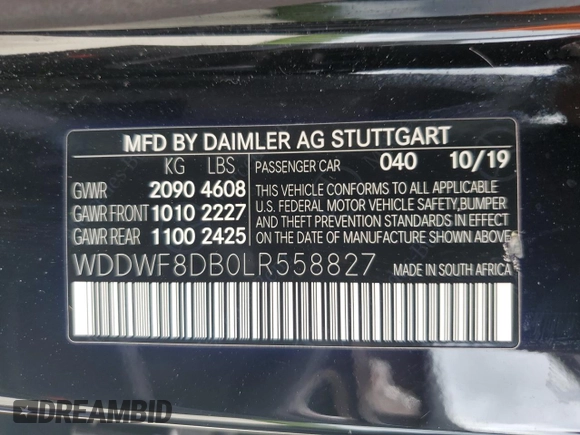 2020 Mercedes-Benz C 300 с VIN WDDWF8DB0LR558827, выставлен на аукционе Copart как лот 61656885 с пробегом 76 117 миль миль и Чистый • Clean title. История ставок и продаж доступна на DreamBid. Изображение 12.