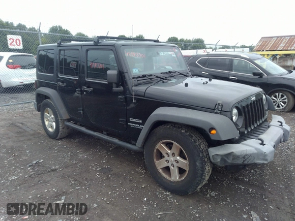 2016 Jeep Wrangler Unlimited Sport z VIN 1C4BJWDGXGL206502, wystawiony jako IAAI lot #42583701 z przebiegiem 120 525 mil mil oraz . Historia ofert i sprzedaży dostępna na DreamBid. Obrazek 1.