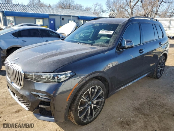 2019 BMW X7 xDrive50i with VIN 5UXCX4C58KLS39108, listed as a Copart auction lot 42416005 with 94,177 mi miles and Salvage Title. Bid and sale history available at carsss.com. Image 1.