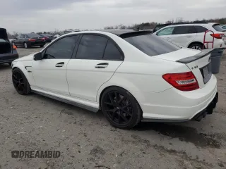 2012 Mercedes-Benz C 63 AMG with VIN WDDGF7HB1CA627046, listed as a Copart auction lot 82558534 with 110,149 mi miles and Salvage Title. Bid and sale history available at carsss.com. Image 2.