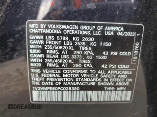 2023 Volkswagen ID.4 Pro with VIN 1V2VMPE80PC028390, listed as a Copart auction lot 48566185 with 74,329 mi miles and Salvage Title. Bid and sale history available at DreamBid. Image 13.