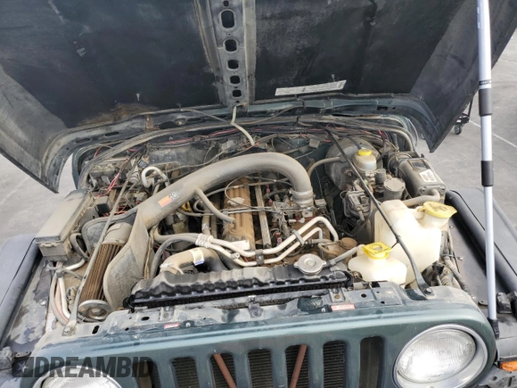 2002 Jeep Wrangler Sahara with VIN 1J4FA59S42P742978, listed as a Copart auction lot 46707685 with 77,272 mi miles and Salvage Title. Bid and sale history available at carsss.com. Image 11.