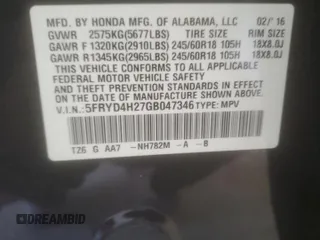 2016 Acura MDX with VIN 5FRYD4H27GB047346, listed as a Copart auction lot 88940245 with 90,593 mi miles and Salvage Title. Bid and sale history available at carsss.com. Image 14.