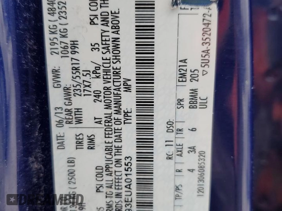 2014 Ford Escape SE with VIN 1FMCU9G93EUA01553, listed as a Copart auction lot 44914305 with 259,704 mi miles and Salvage Title. Bid and sale history available at DreamBid. Image 13.