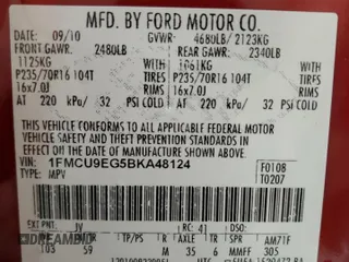 2011 Ford Escape Limited with VIN 1FMCU9EG5BKA48124, listed as a Copart auction lot 50702485 with 108,570 mi miles and Salvage Title. Bid and sale history available at carsss.com. Image 13.