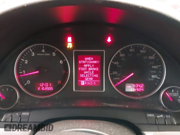 2006 Audi A4 2.0T with VIN WAUDF78E26A015544, listed as a IAAI auction lot 41573089 with 114,924 mi miles and . Bid and sale history available at DreamBid. Image 7.