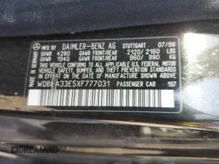 1999 Mercedes-Benz C z VIN WDBHA33E5XF777031, wystawiony jako Copart lot #57914774 z przebiegiem Nie podano mil oraz Szkoda całkowita • Salvage title. Historia ofert i sprzedaży dostępna na DreamBid. Obrazek 12.