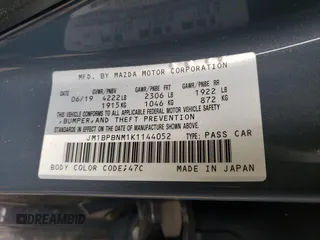 2019 Mazda Mazda3 Hatchback w/Premium Pkg with VIN JM1BPBNM1K1144052, listed as a Copart auction lot 45486943 with 55,106 mi miles. Bid and sale history available at carsss.com. Image 13.
