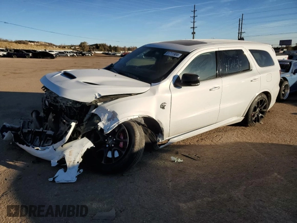 2024 Dodge Durango SRT Hellcat Premium с VIN 1C4SDJH95RC222549, выставлен на аукционе Copart как лот 81711904 с пробегом 328 миль миль и Списание • Salvage title. История ставок и продаж доступна на DreamBid. Изображение 1.