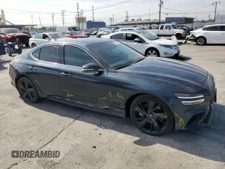 2022 Genesis G70 3.3T with VIN KMTG54TE2NU082023, listed as a Copart auction lot 74774034 with 17,411 mi miles and Salvage Title. Bid and sale history available at carsss.com. Image 4.