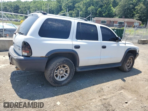 2003 Dodge Durango Sport with VIN 1D4HS38N63F522358, listed as a Copart auction lot 62640305 with 258,304 mi miles and Salvage title. Bid and sale history available at DreamBid. Image 3.