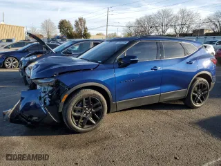 2022 Chevrolet Blazer LT with VIN 3GNKBDRS0NS169344, listed as a Copart auction lot 80693564 with 34,943 mi miles and Salvage Title. Bid and sale history available at carsss.com. Image 1.