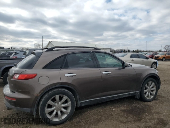 2003 Infiniti FX Options z VIN JNRAS08W03X202372, wystawiony jako Copart lot #46626995 z przebiegiem 124 061 mil mil oraz Szkoda całkowita • Salvage title. Historia ofert i sprzedaży dostępna na DreamBid. Obrazek 3.