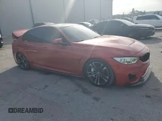 2016 BMW M3 with VIN WBS8M9C52GP967030, listed as a Copart auction lot 57950385 with 77,885 mi miles and Salvage title. Bid and sale history available at DreamBid. Image 4.