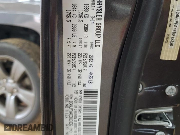 2014 Jeep Patriot High Altitude z VIN 1C4NJPFA4ED813336, wystawiony jako Copart lot #54747055 z przebiegiem 144 000 mil mil oraz Szkoda całkowita • Salvage title. Historia ofert i sprzedaży dostępna na DreamBid. Obrazek 13.