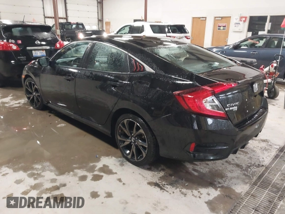 2021 Honda Civic Sedan Sport with VIN 2HGFC2F85MH544877, listed as a IAAI auction lot 41933080 with 65,652 mi miles. Bid and sale history available at carsss.com. Image 3.