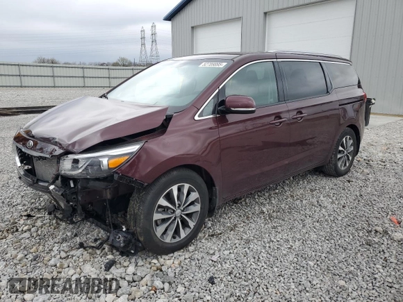 2017 Kia Sedona SX with VIN KNDMC5C12H6324411, listed as a Copart auction lot 52789895 with 27,003 mi miles and Salvage Title. Bid and sale history available at carsss.com. Image 1.