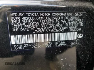 2024 Lexus IS 350 F Sport with VIN JTHGZ1E27R5036092, listed as a Copart auction lot 88706965 with 5,697 mi miles and Salvage title. Bid and sale history available at DreamBid. Image 12.