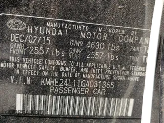 2016 Hyundai Sonata Hybrid SE with VIN KMHE24L11GA031365, listed as a Copart auction lot 70527263 with 104,348 mi miles. Bid and sale history available at carsss.com. Image 12.