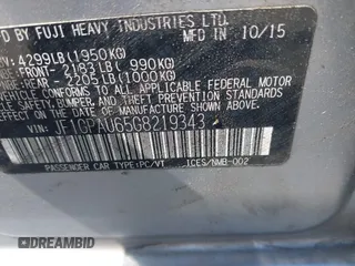 2016 Subaru Impreza Special Sports Limited с VIN JF1GPAU65G8219343, выставлен на аукционе IAAI как лот 42038897 с пробегом 190 150 миль миль и . История ставок и продаж доступна на DreamBid. Изображение 9.