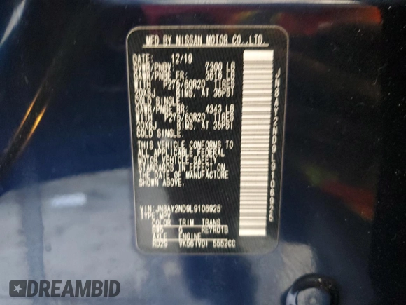 2020 Nissan Armada SL with VIN JN8AY2ND9L9106925, listed as a Copart auction lot 51975995 with 136,174 mi miles and Non Repairable. Bid and sale history available at carsss.com. Image 13.