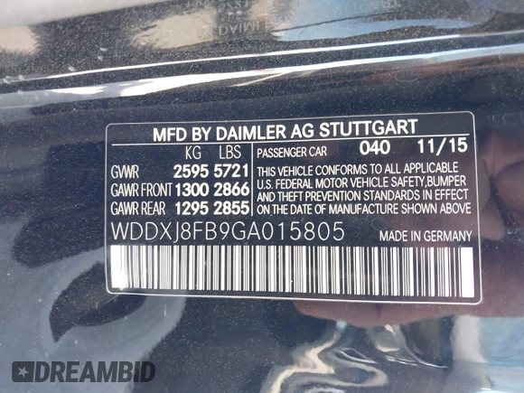 2016 Mercedes-Benz S 550 z VIN WDDXJ8FB9GA015805, wystawiony jako IAAI lot #41990466 z przebiegiem Nie podano mil oraz . Historia ofert i sprzedaży dostępna na DreamBid. Obrazek 9.