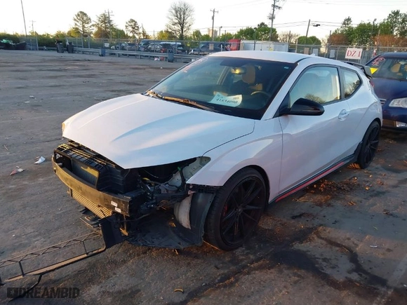 2020 Hyundai Veloster N with VIN KMHT36AH9LU003354, listed as a IAAI auction lot 41834090 with 61,863 mi miles. Bid and sale history available at carsss.com. Image 2.