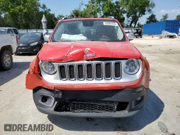 2016 Jeep Renegade Limited with VIN ZACCJADT9GPC84446, listed as a Copart auction lot 52885155 with 145,735 mi miles and Salvage Title. Bid and sale history available at DreamBid. Image 5.
