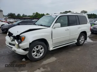 2004 Lexus LX 470 z VIN JTJHT00W043545745, wystawiony jako Copart lot #55985135 z przebiegiem 169 195 mil mil oraz Szkoda całkowita • Salvage title. Historia ofert i sprzedaży dostępna na DreamBid. Obrazek 1.