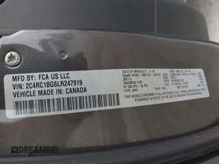 2020 Chrysler Pacifica Touring L with VIN 2C4RC1BG6LR247919, listed as a IAAI auction lot 41930508 with 66,952 mi miles and . Bid and sale history available at DreamBid. Image 9.