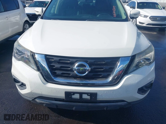 2017 Nissan Pathfinder SV with VIN 5N1DR2MM9HC615605, listed as a IAAI auction lot 42245107 with 112,536 mi miles and . Bid and sale history available at DreamBid. Image 6.