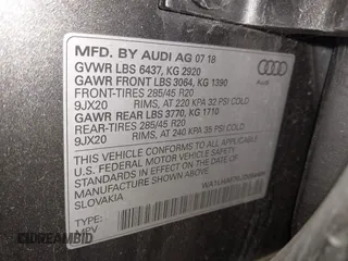 2018 Audi Q7 Premium Plus with VIN WA1LHAF70JD054404, listed as a IAAI auction lot 42068480 with 40,273 mi miles and . Bid and sale history available at DreamBid. Image 9.