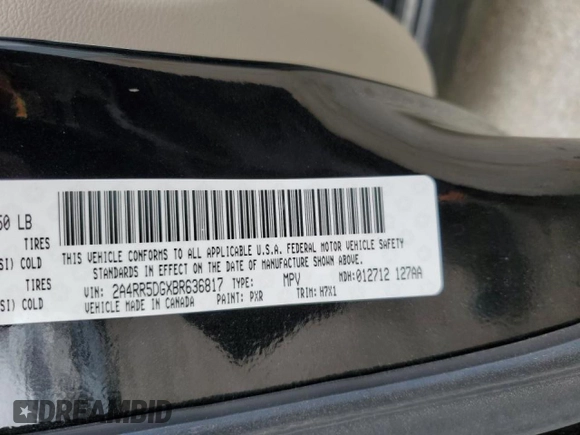 2011 Chrysler Town & Country Touring with VIN 2A4RR5DGXBR636817, listed as a Copart auction lot 88668935 with Not Provided miles and Non Repairable. Bid and sale history available at DreamBid. Image 14.
