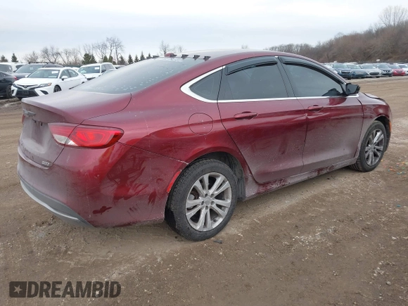 2015 Chrysler 200 Limited with VIN 1C3CCCAB4FN686369, listed as a IAAI auction lot 41509409 with 143,242 mi miles. Bid and sale history available at carsss.com. Image 4.