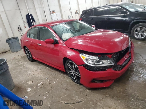 2017 Honda Accord Sedan Sport with VIN 1HGCR2F56HA191402, listed as a Copart auction lot 53329205 with 39,363 mi miles and Salvage Title. Bid and sale history available at carsss.com. Image 4.